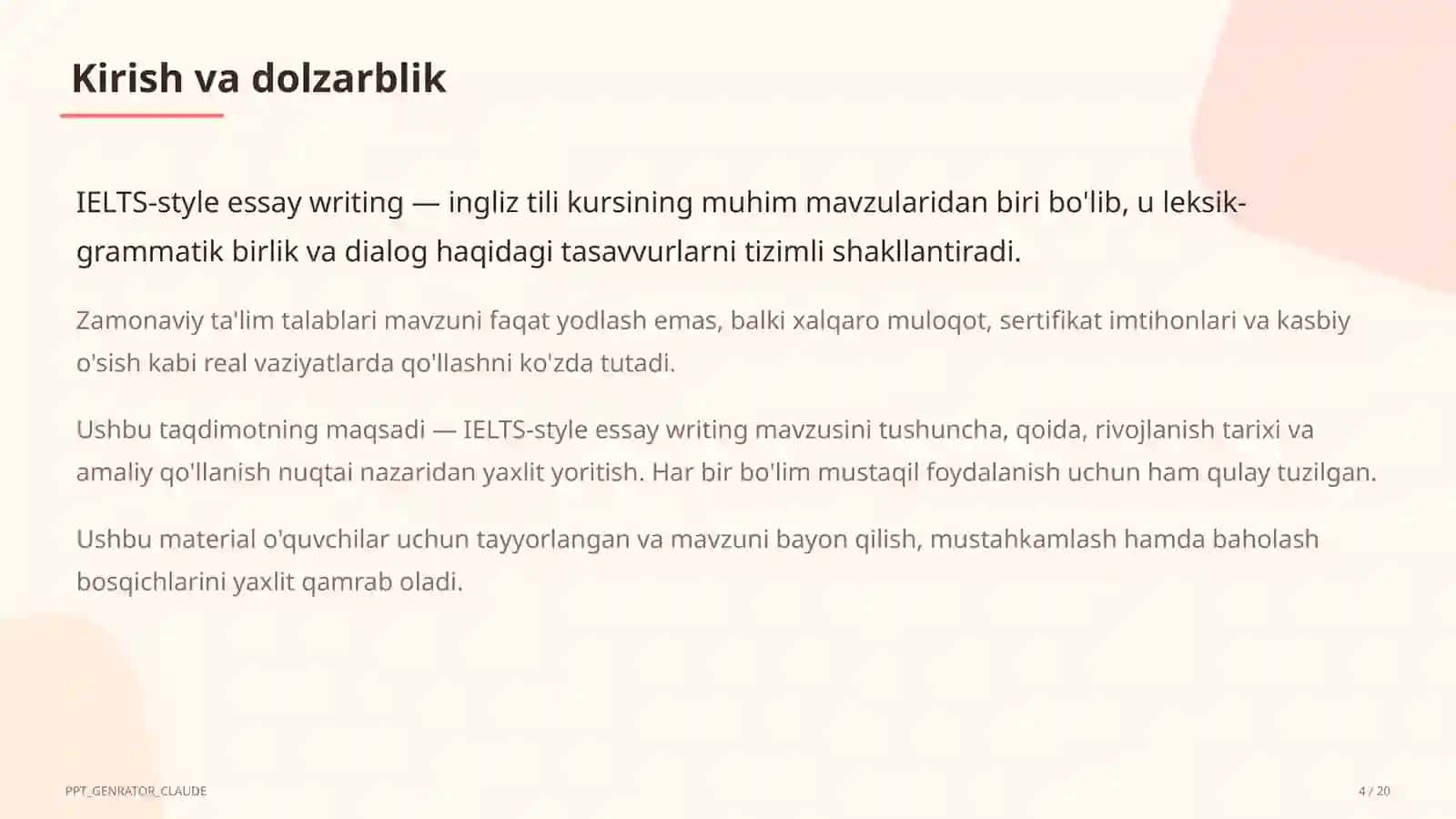 IELTS-style essay writing (11-sinf) 4