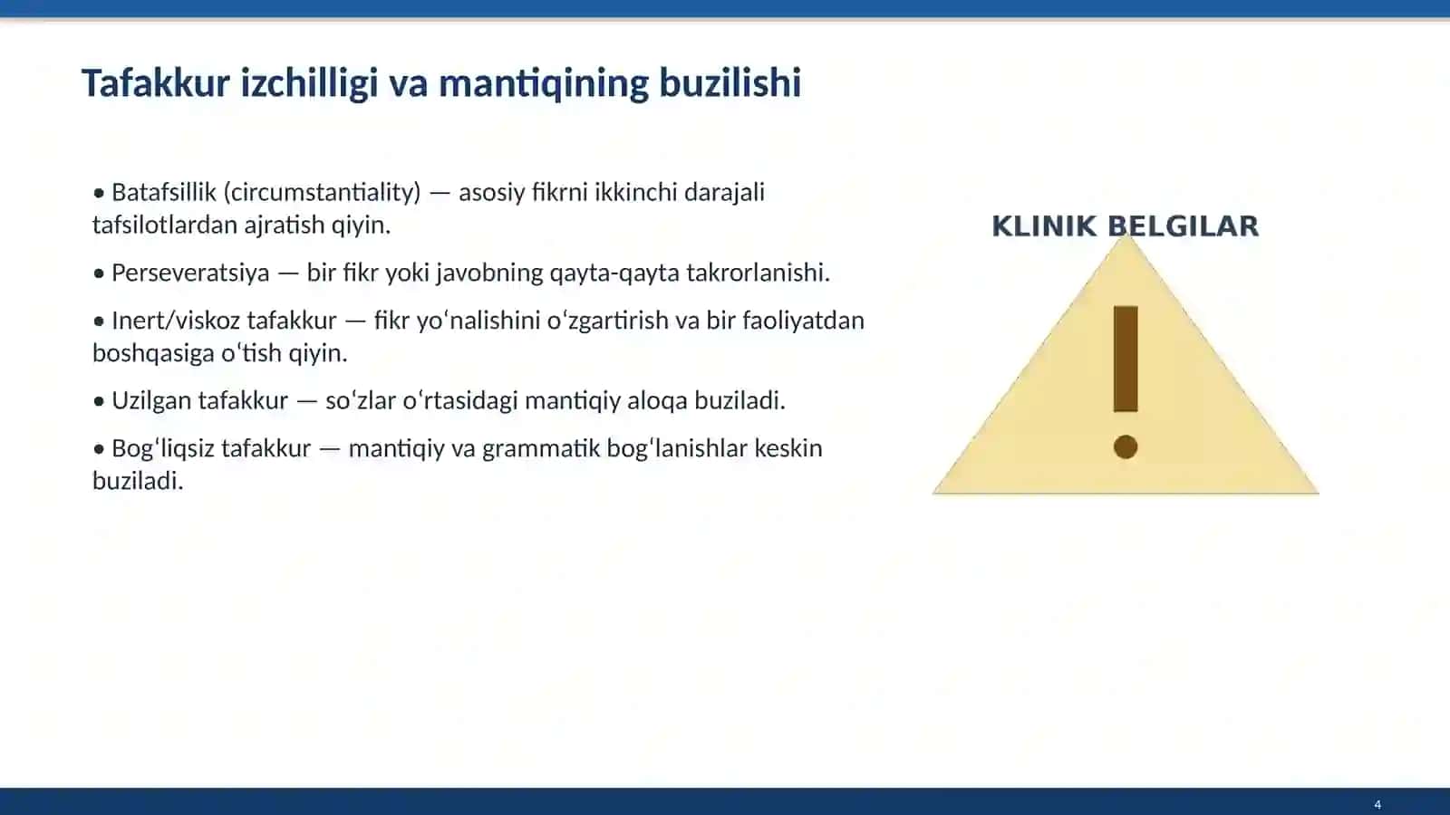 FIKR JARAYONINING PSIXOPATOLOGIK O‘ZGARISHLARI 4