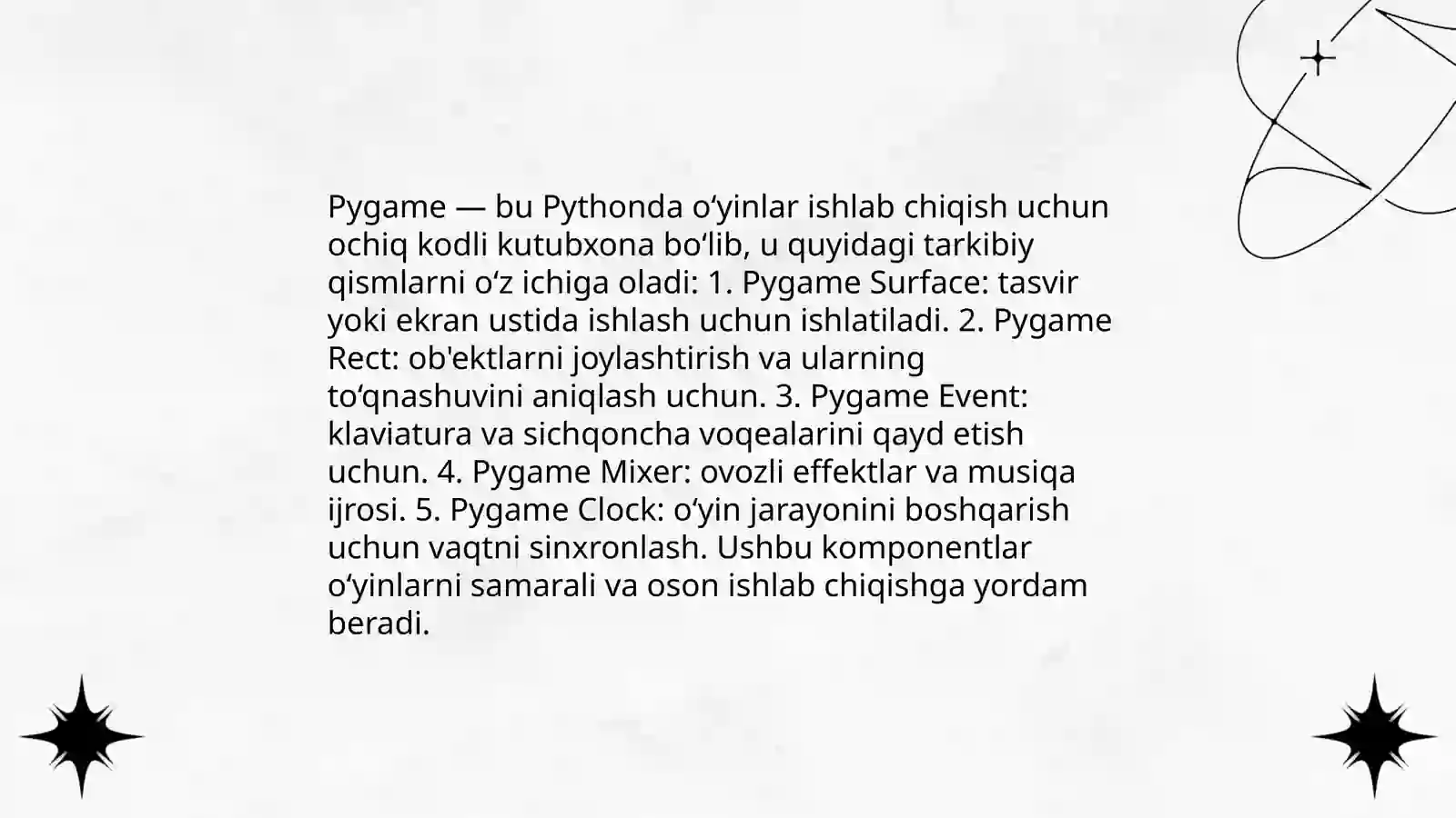 Pygame va pygame kutubxonasi 4
