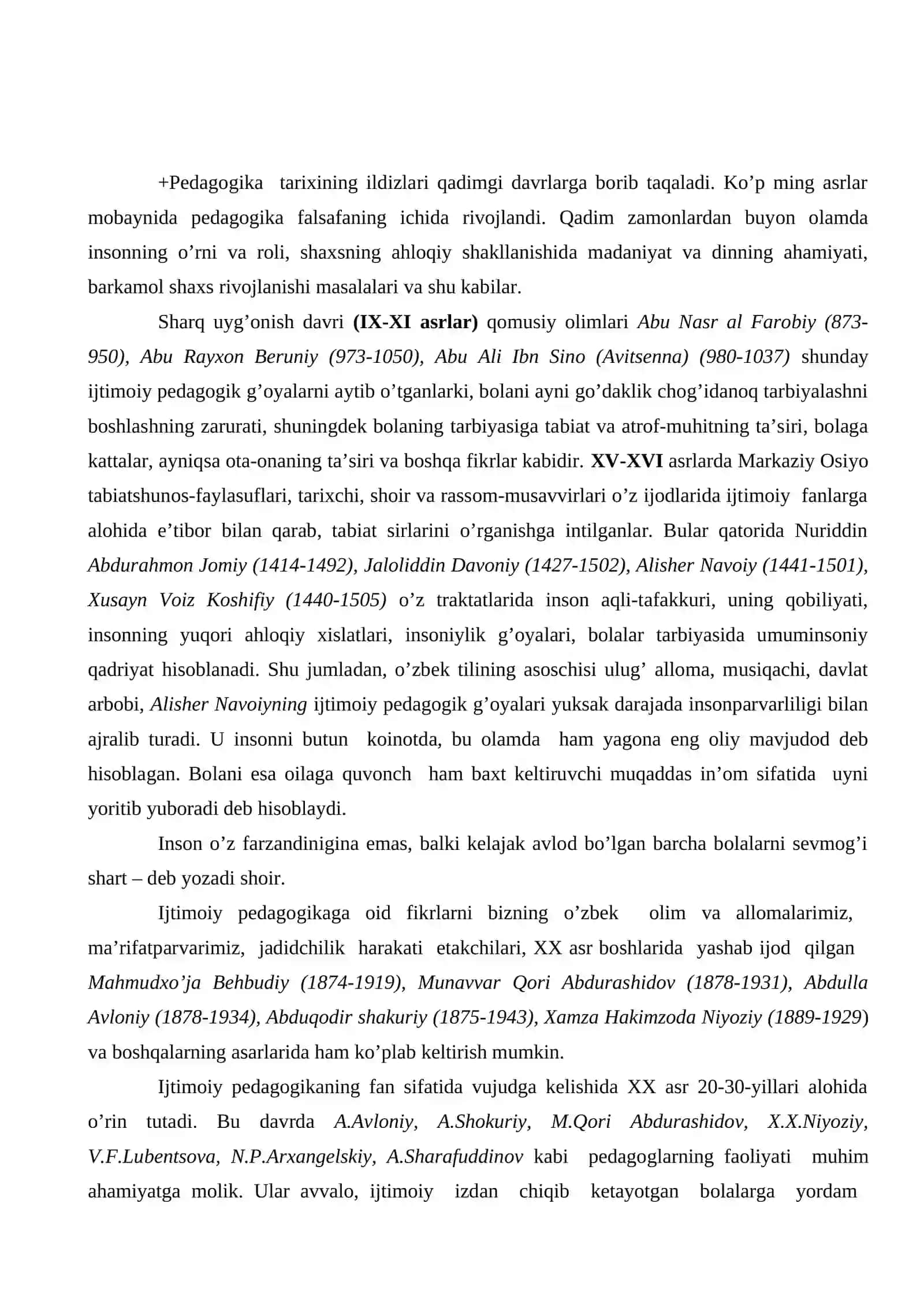Ijtimoiy pedagogika g’oyalarining Markaziy Osiyo, Rossiya va G’arbdagi tarixi 4
