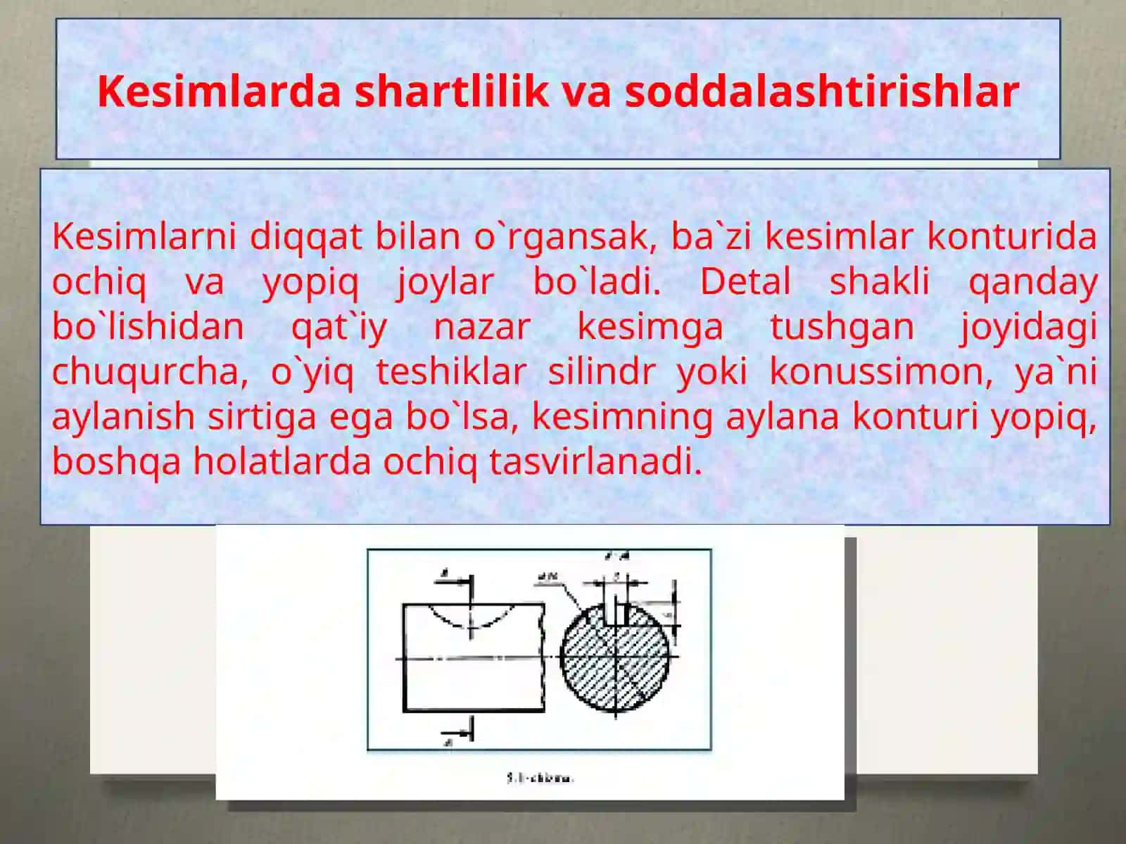 Kesim turlari. Dars ishlanma Taqdimoti 4