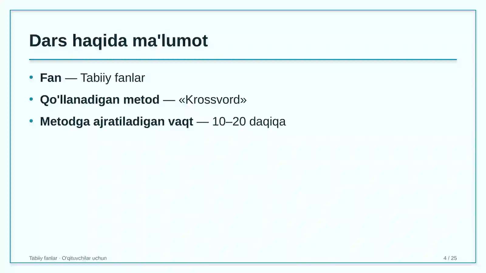 tabiiy fanlar darslarida krossvord metodidan foydalanish 7824 4