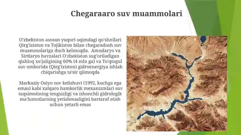 Oʻzbekistonda suv resurslaridan foydalanishda yuzaga kelayotgan muammolar 4