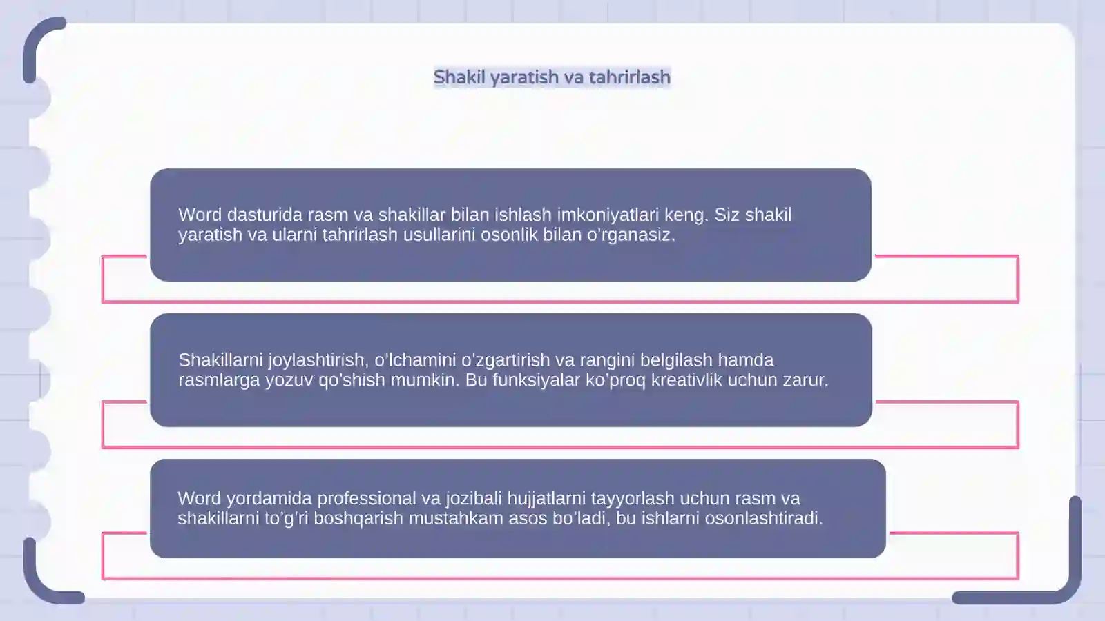 Word'da rasm va shakilar bilan ishlash 4