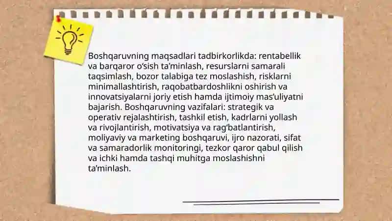 Tadbirkorlik faoiliyatini boshqarishning mohiyati va ahamiyati 4