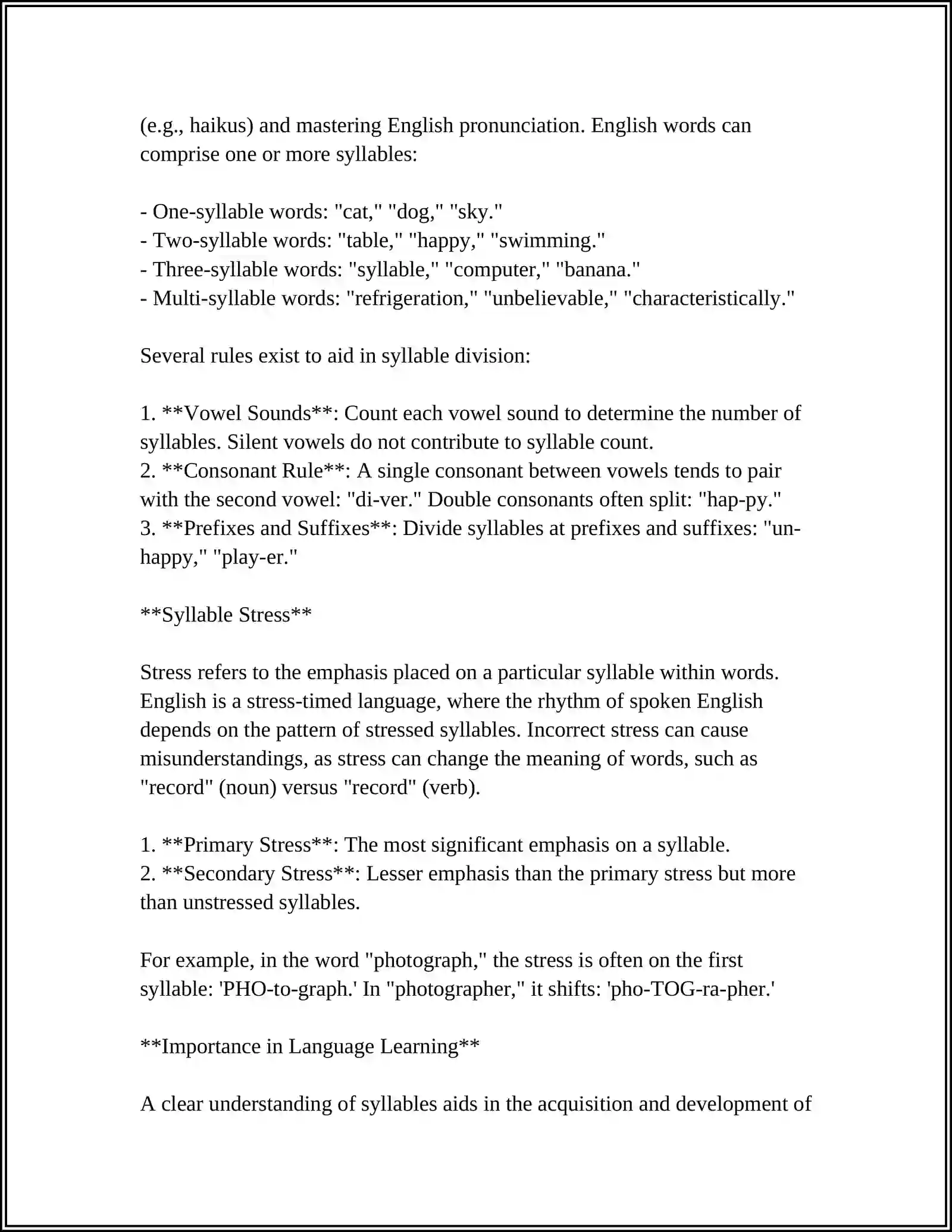 SYLLABLE FORMATION 4
