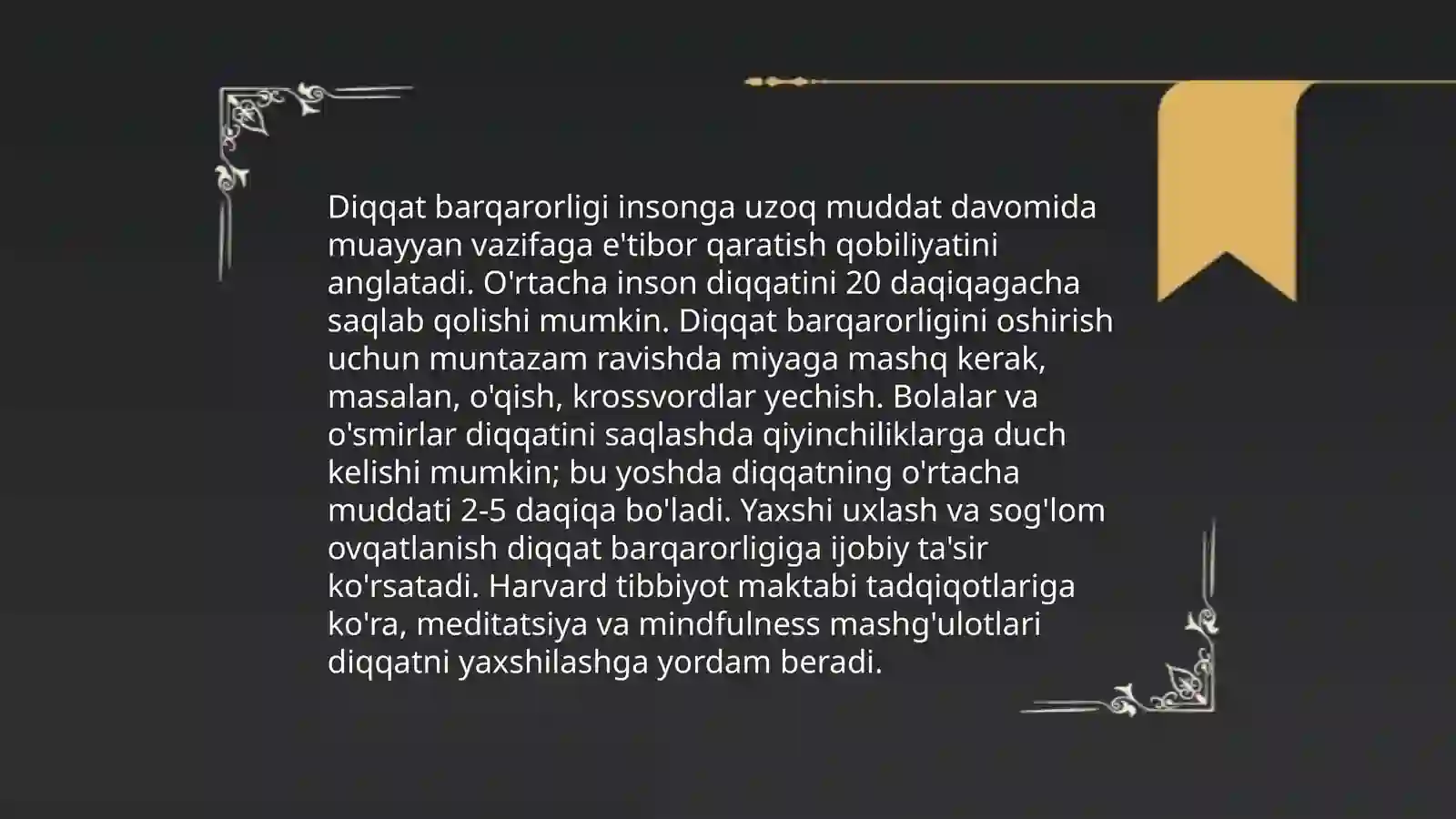 Diqqat turlari va diqqat buzilishlari 4