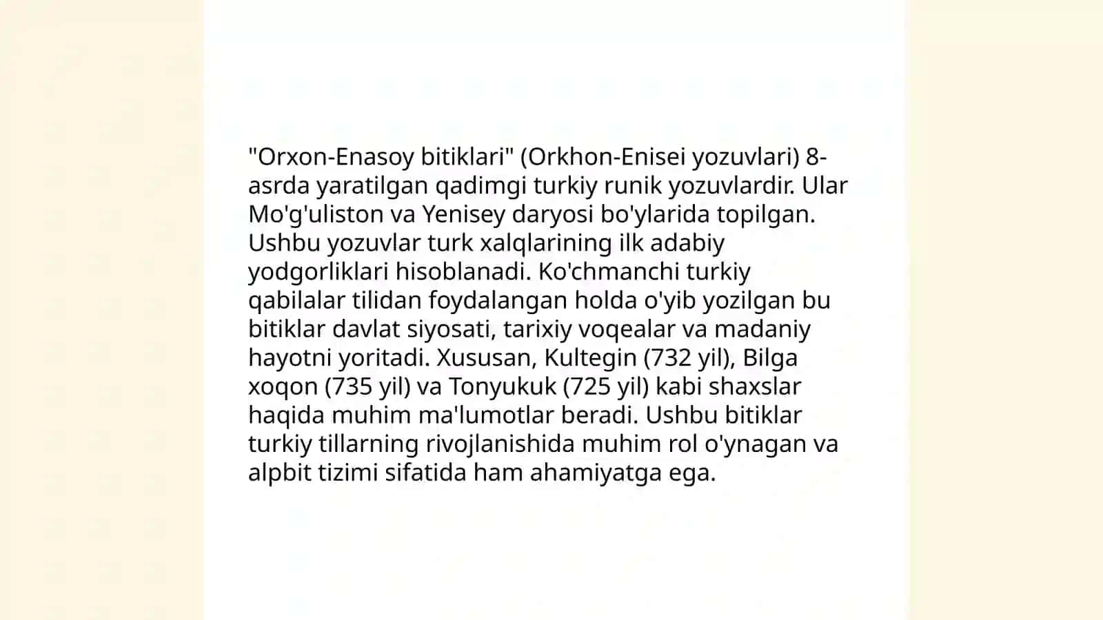 Qadimgi turkiy yozuvlar.Turkiy- run bitiklari hamda uygʻur yozuvi yodnomalari 4
