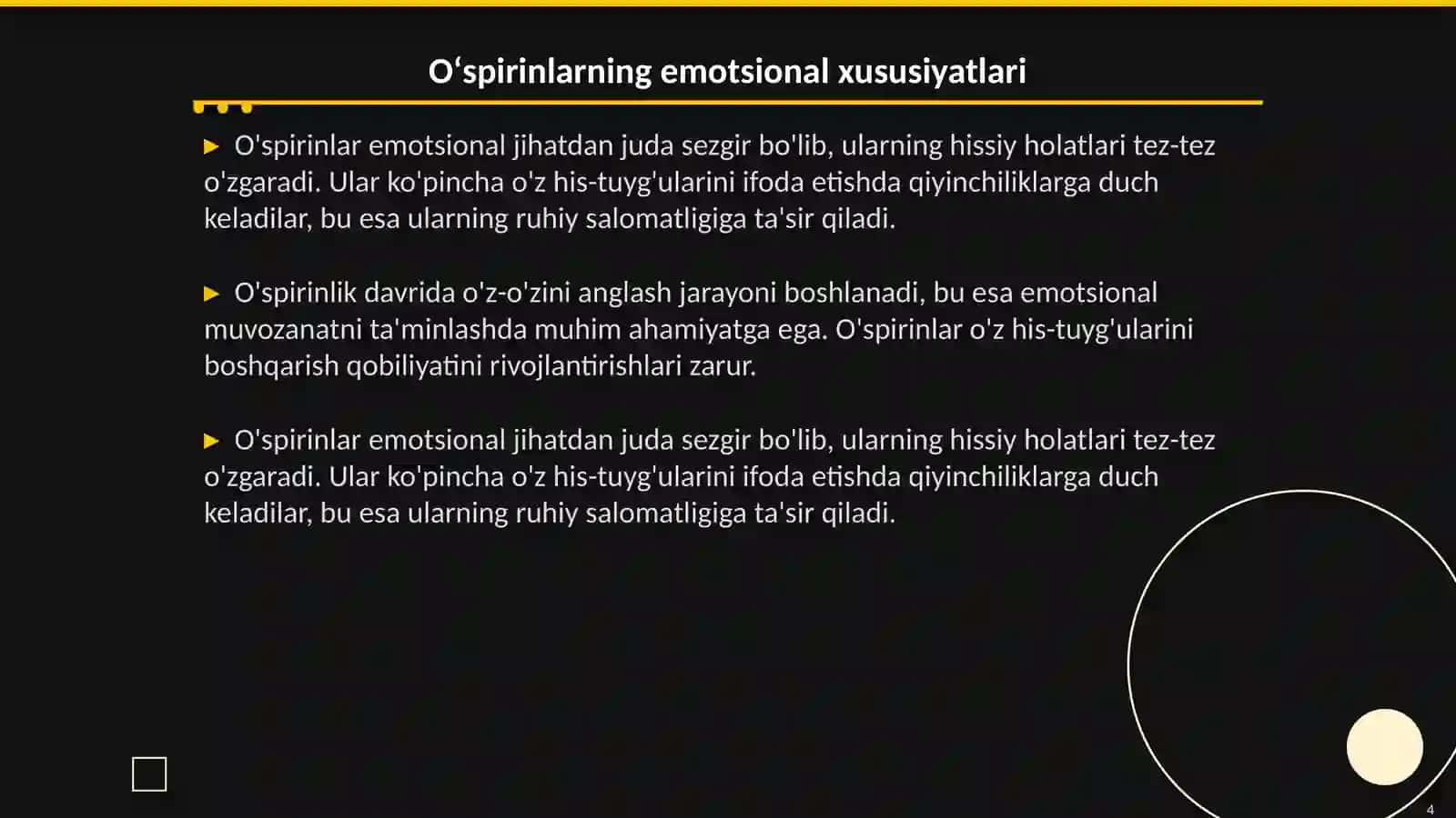 Ilk oʻspirinlik davrining psixologik xususiyatlari 4