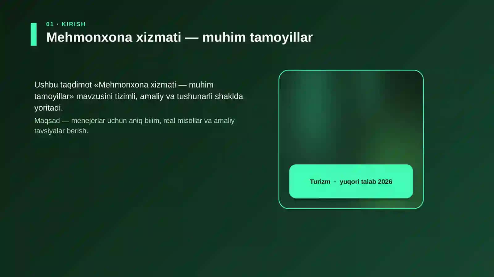 Mehmonxona xizmati — muhim tamoyillar 4