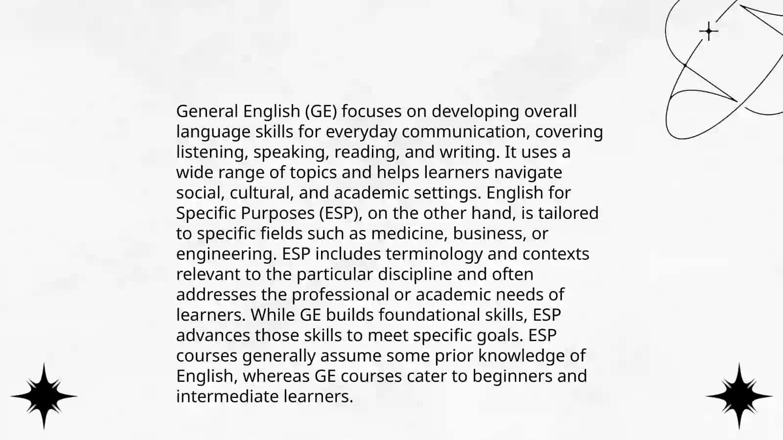 Overview of ESP. English for occupational and Academic purposes 4