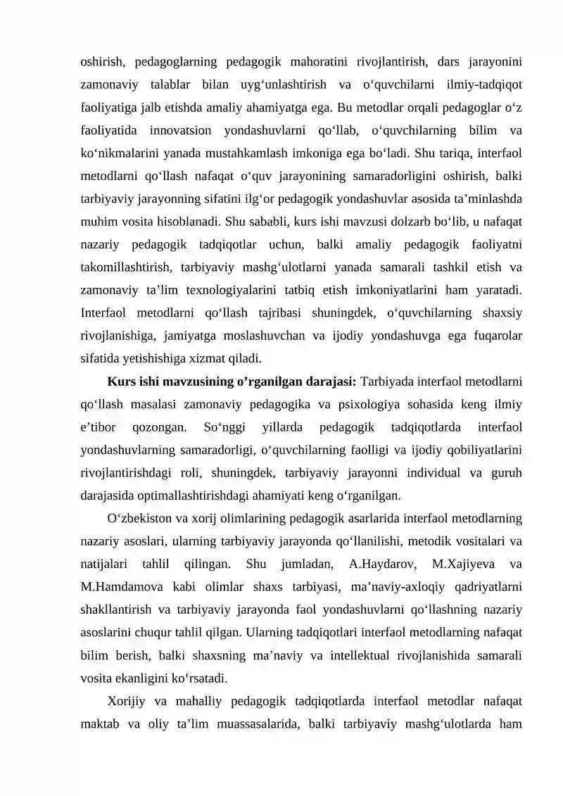 TARBIYADA INTERFAOL MEDOTLARNI QO'LLASH 4