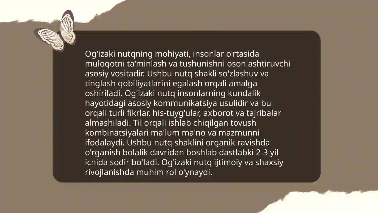 Ogizaki nutqning takomillashgan shakli 4