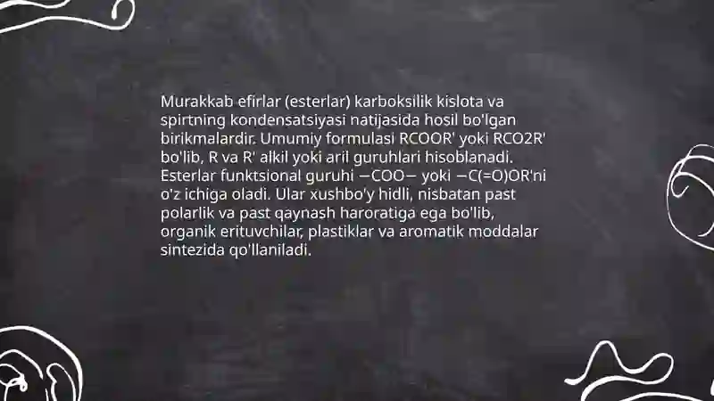 Oddiy va murakkab efirlar 4
