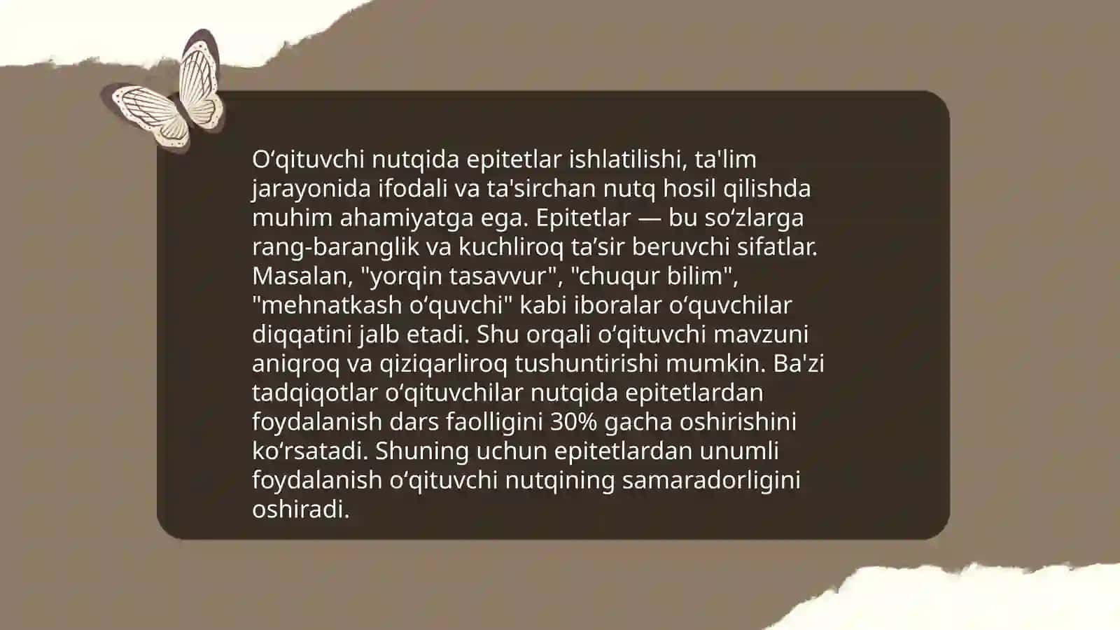 Oʻqituvchi nutqida badiiy vositalardan foydalanish 4