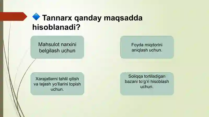 Mahsulot tannarxiga kiritilmaydigan xarajatlar tarkibi 4