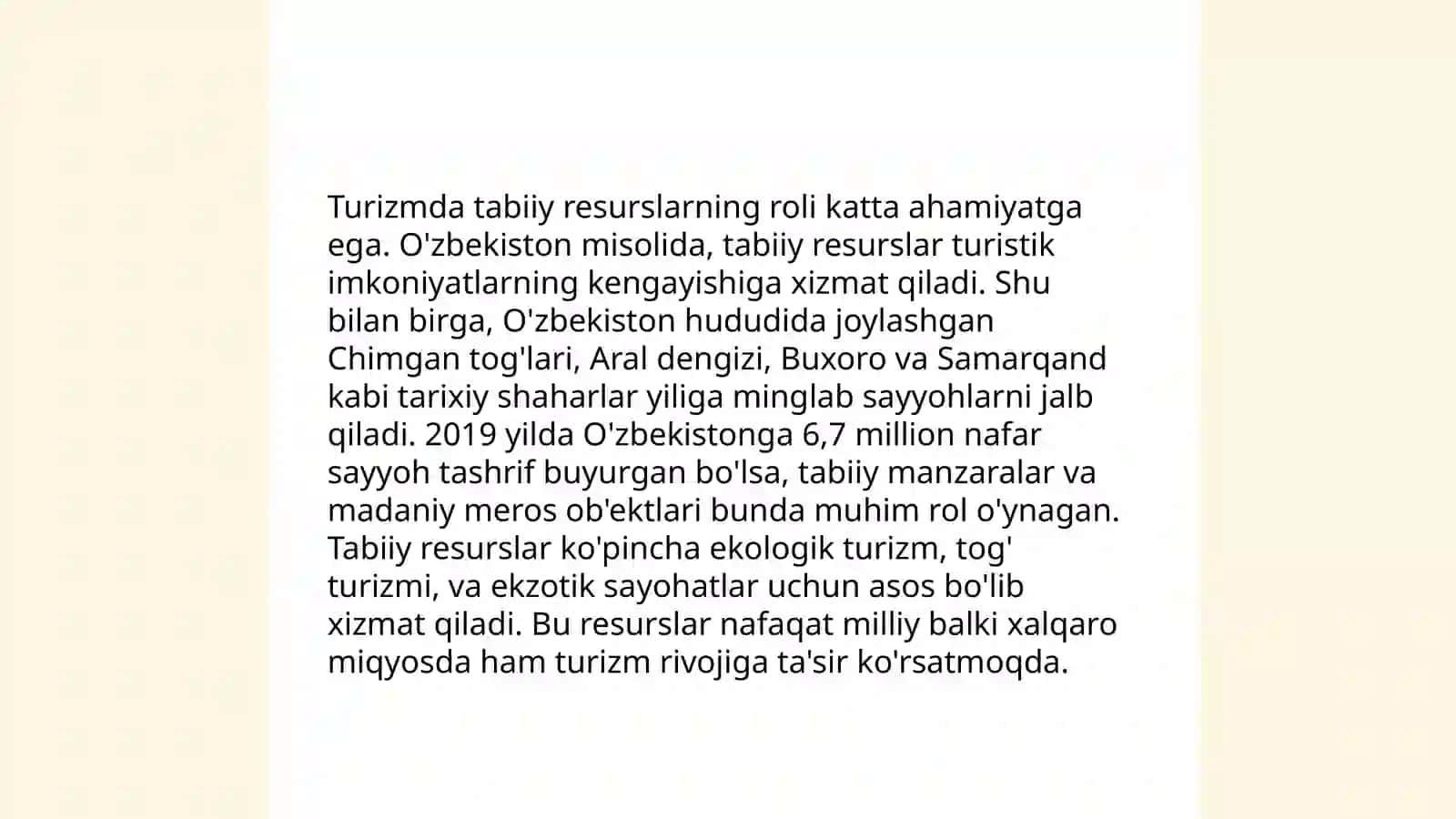 Turistik resurslarning tushunchasi mohiyati va ahamiyati 4