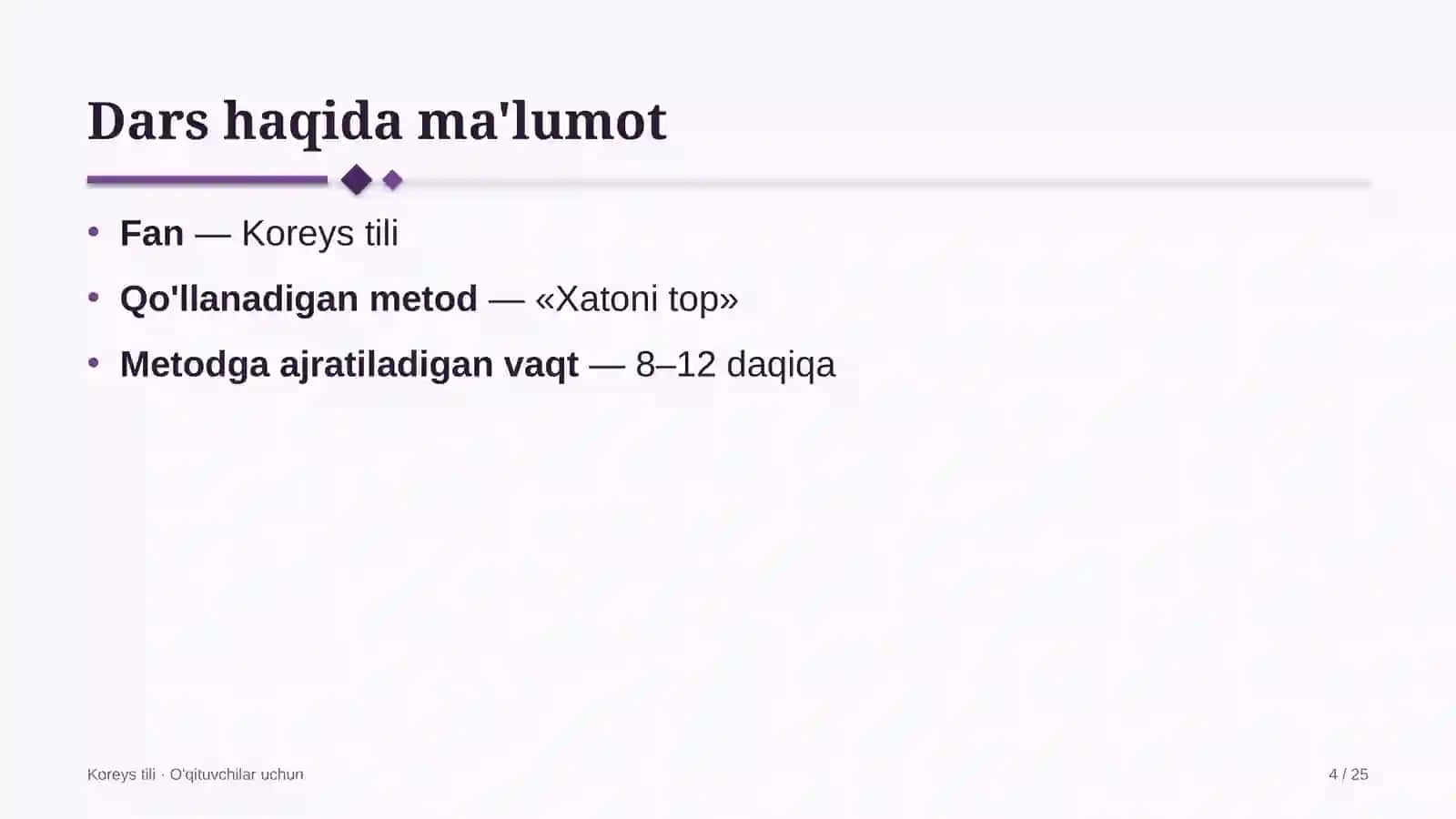 koreys tili darslarida xatoni top metodidan foydalanish 5951 4
