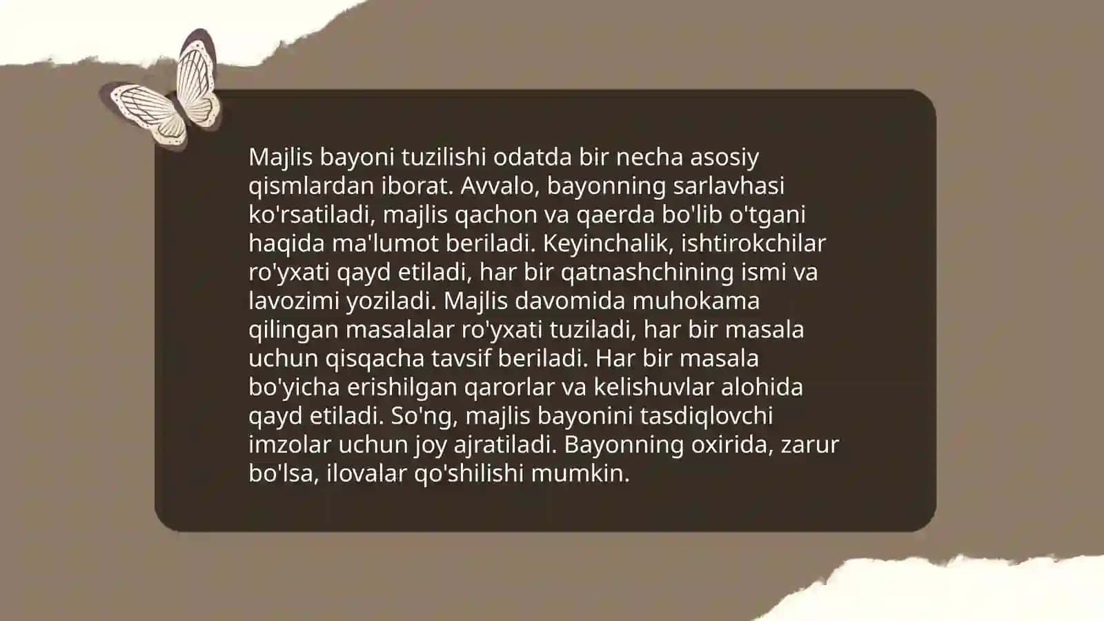 Majlis bayoni va majlis bayonidan koʻchirmalar tayyorlash 4