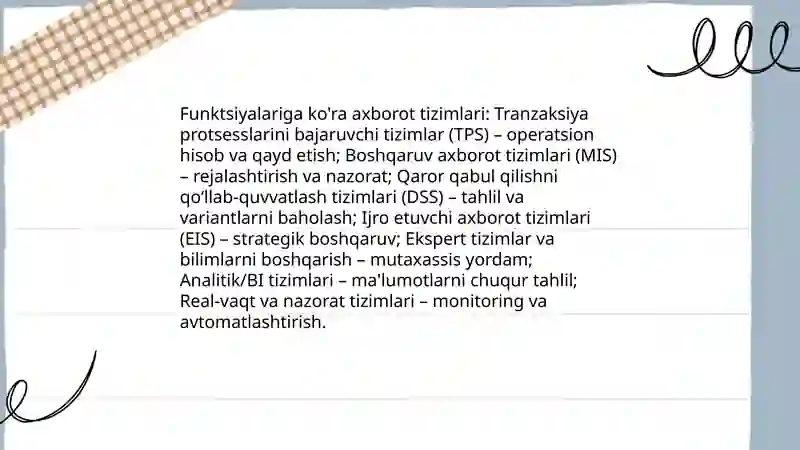 Axborot tizimini tasnifi 4
