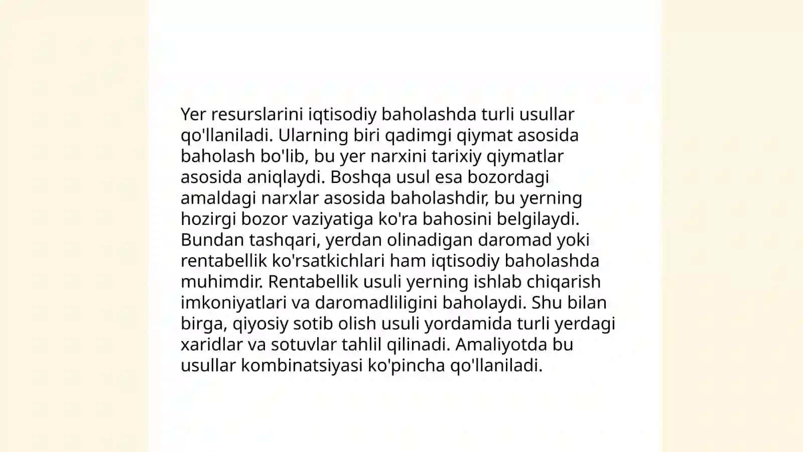 Bozor iqtisodiyoti sharoitida yer resurslarini boshqarishning o'ziga hos hususuyatlari 4