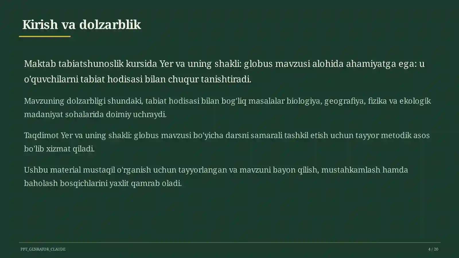 Yer va uning shakli: globus (3-sinf) 4