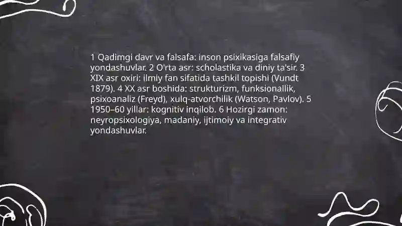 Umumiy psixologiya fanining predmeti va tarixi, metodlari va tarmoqlari 4