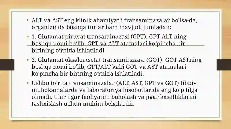 Transaminazalarni klinik ahamiyati 4