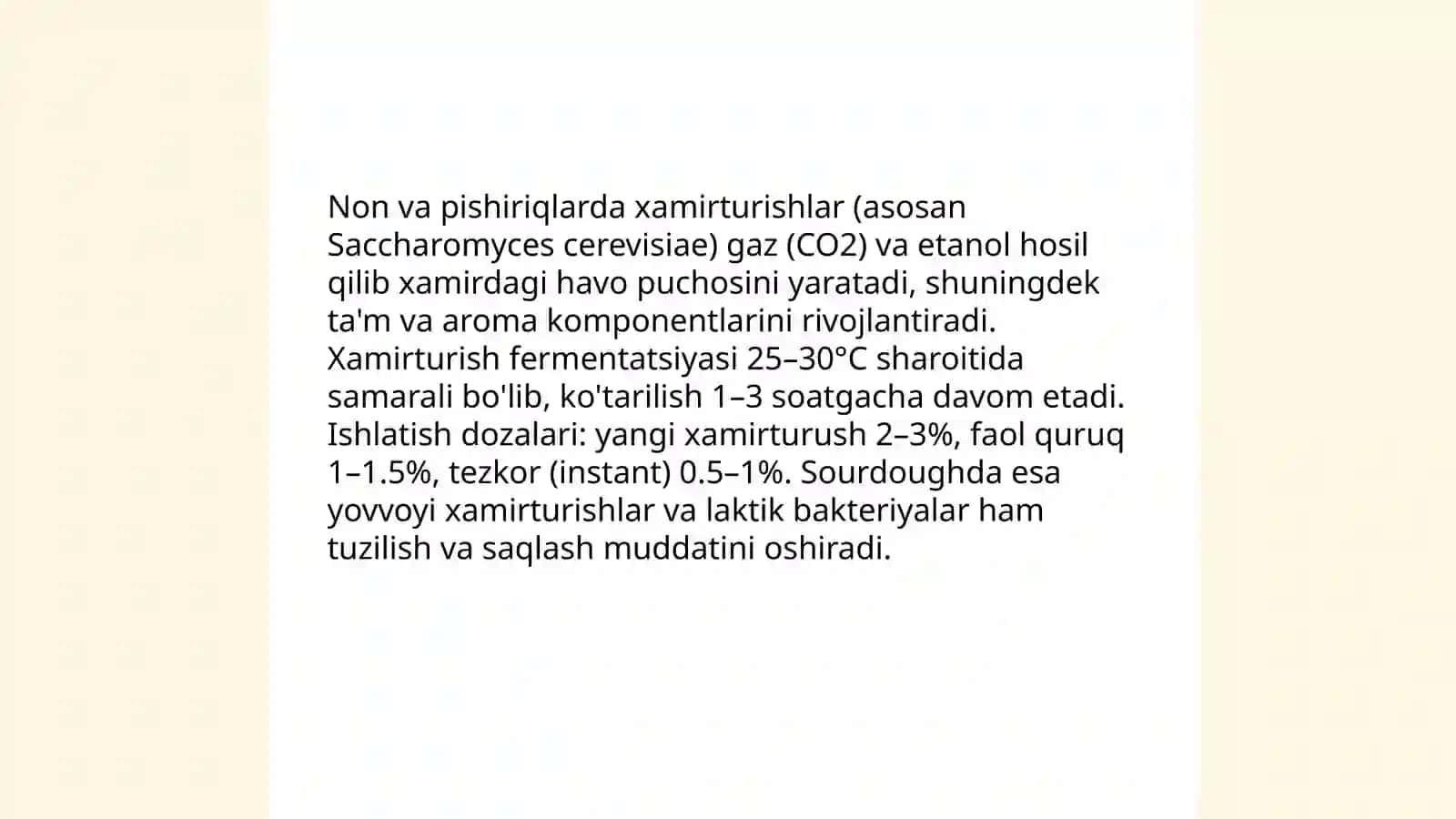 Xamirturishlarning oziq-ovqat sanoatidagi roli 4