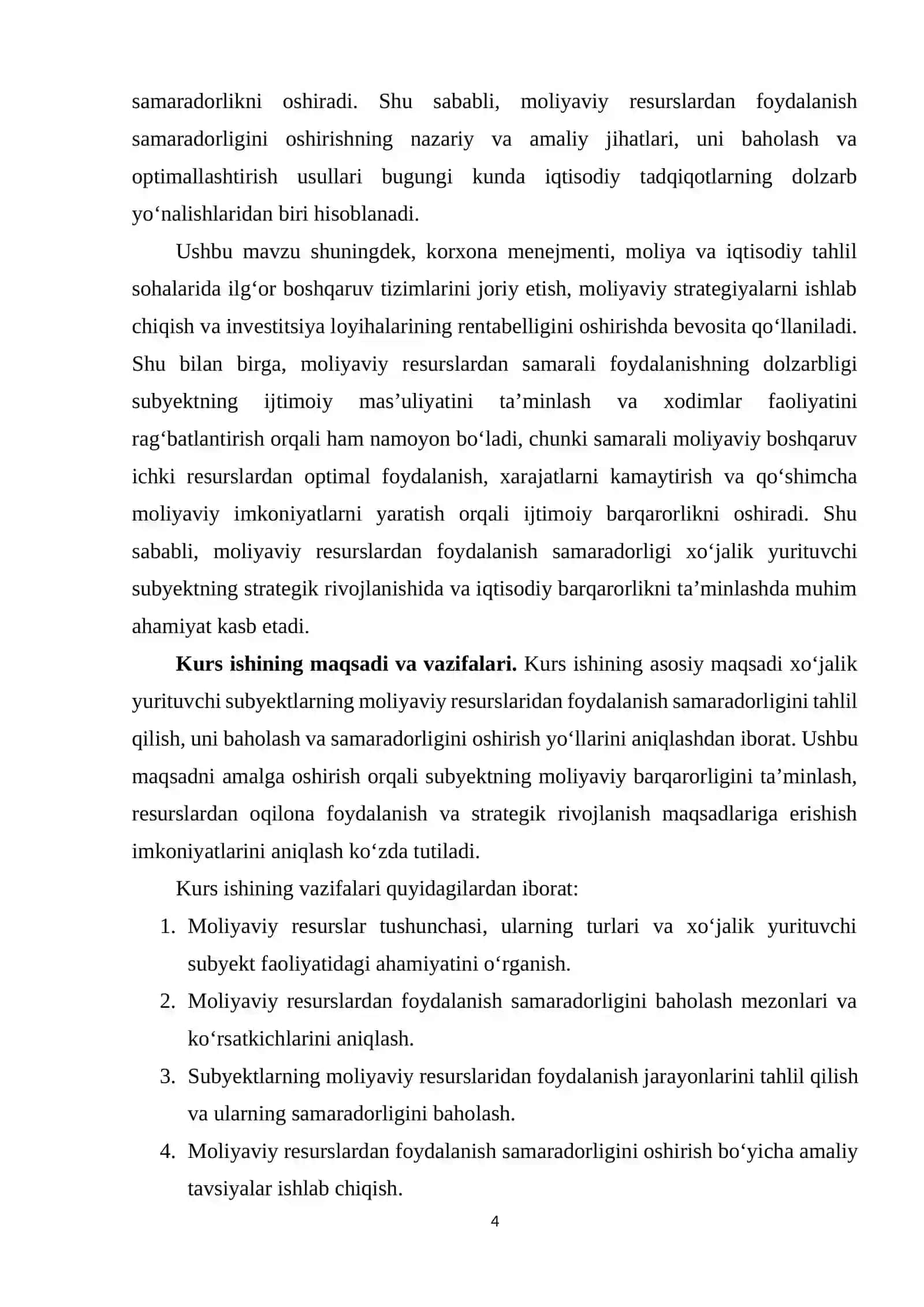 MOLIYA FANIDAN KURS ISHI 4