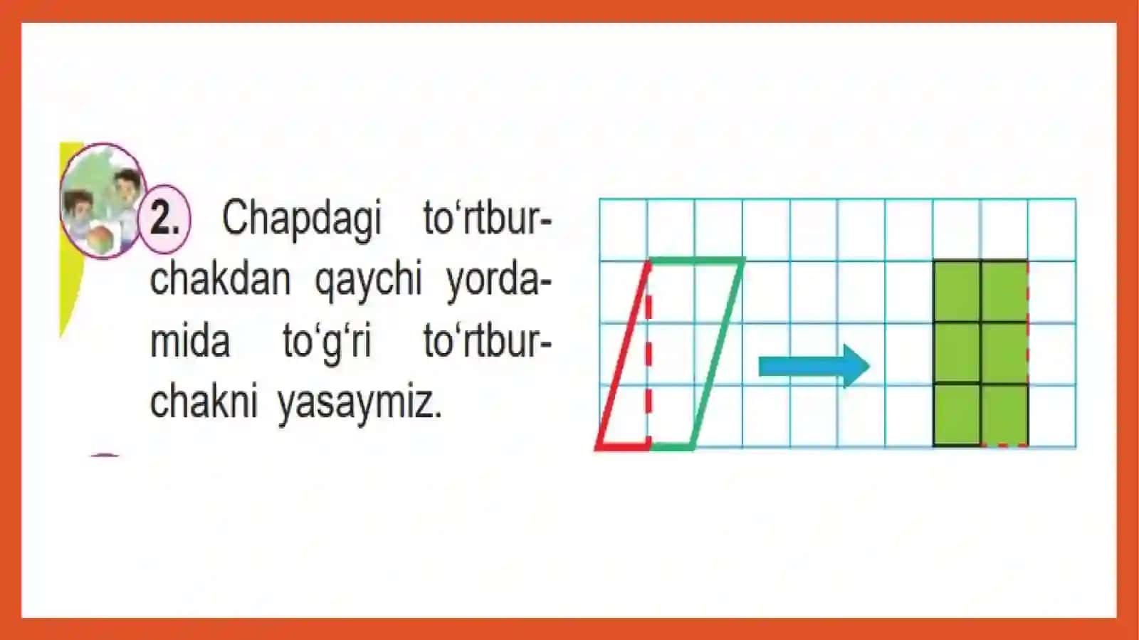 Bo‘laklari bo‘yicha shaklni yasash va bo‘laklarga ajratish 4