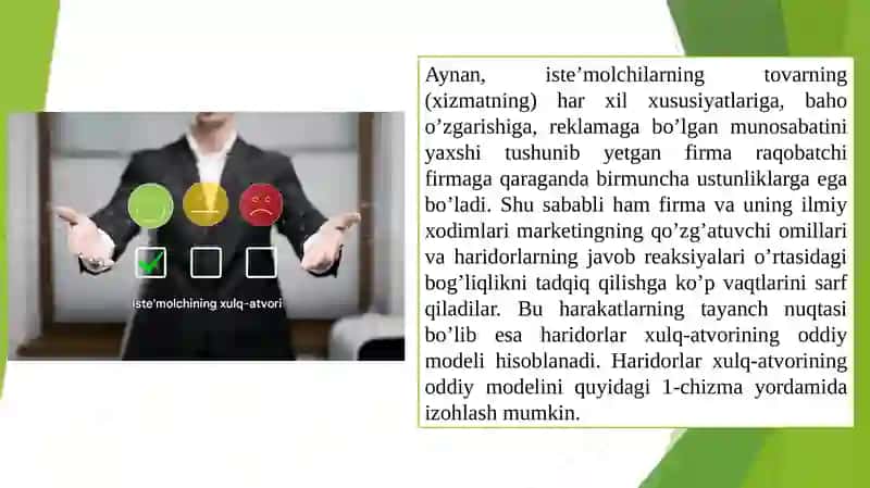 Istemolchi xulq atvor modeli 4