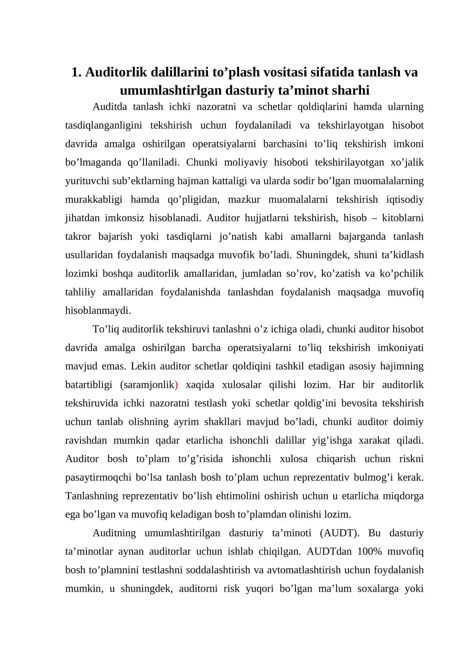 Auditorlik tanlash uslubi 4