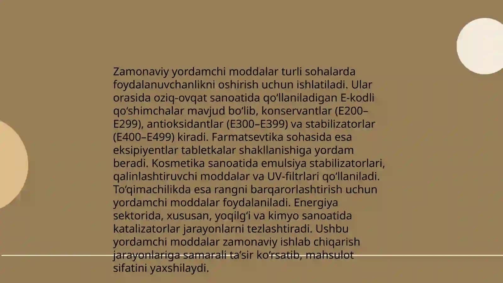 Yangi yordamchi moddalar va ularni ishlab chiqaruvchi korxonalar 4