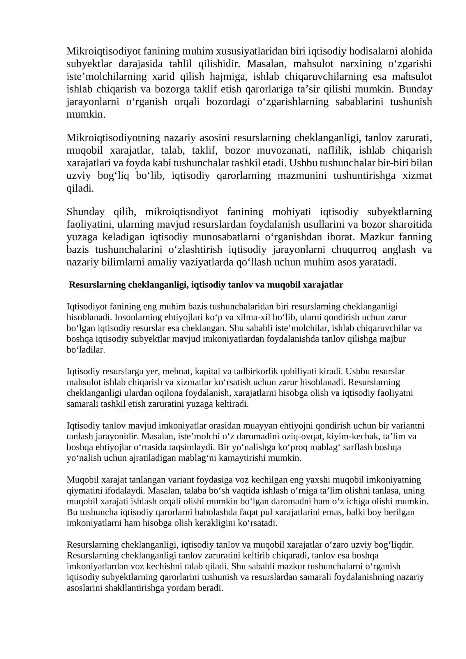 Mikroiqtisodiyotning bazis tushunchalari 4
