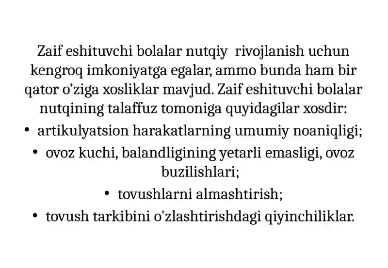 Eshitishida nuqsoni bo‘lgan bolalar nutq va tafakkur xususiyatlari 4