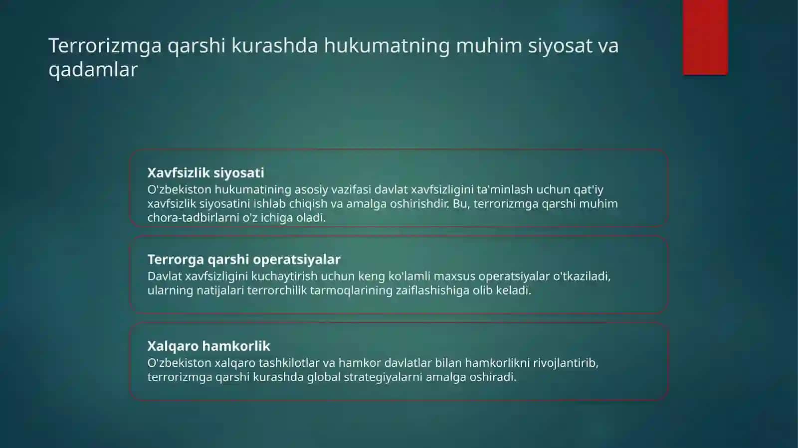 O'zbekistonning terorizmga qarshi kurashish tajribasi 4