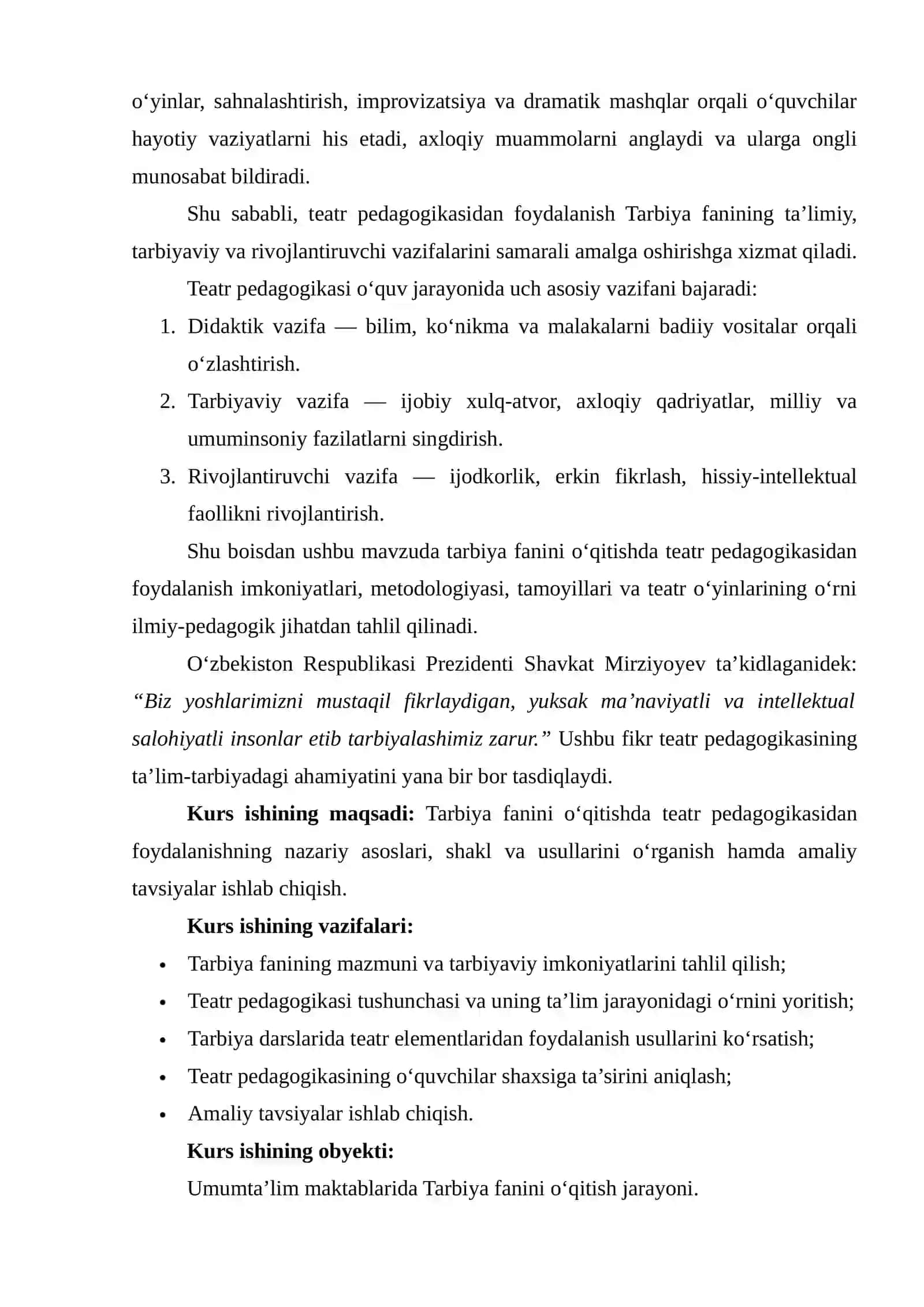 TARBIYA FANI O‘QITISHDA TEATR PEDAGOGIKASI IMKONIYATLARIDA FOYDALANISH 4