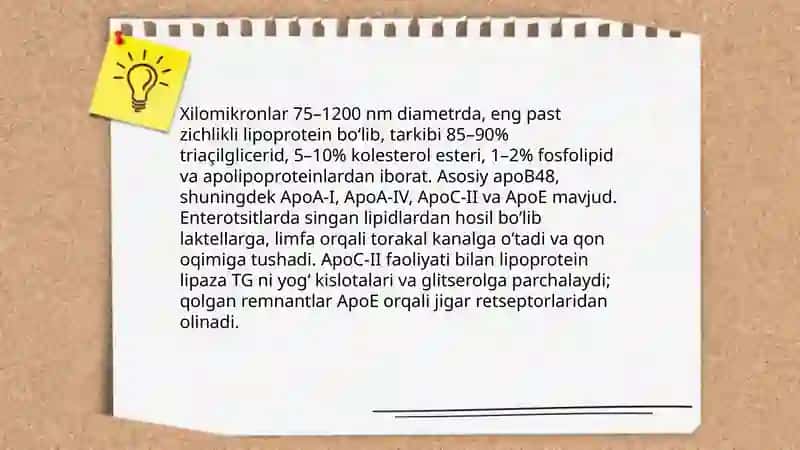 Qonda lipidlarni tashilish shakllari 4