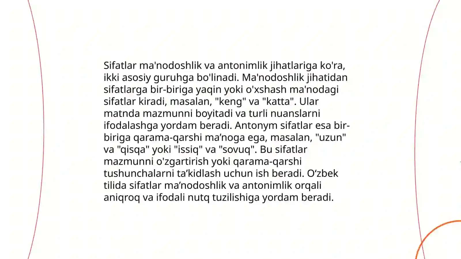 Sifat va uning Grammatik kategoriyalari. lugʻat shakli. Negiz. Moslashgan aniqlovchi ishtirokida anatomik terminlar 4