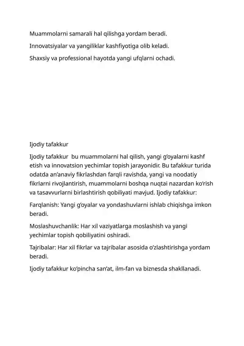 Ijodiy tafakkurni rivojlantirish usullari 4