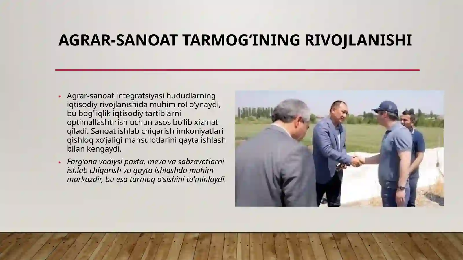 Qishloq xoʻjaligining hududiy ixtisoslashuvi, Mintaqalarda sanoat tarmogʻining rivojlanish xususiyatlarini Fargʻona viloyati miqyosida oʻrganish 4