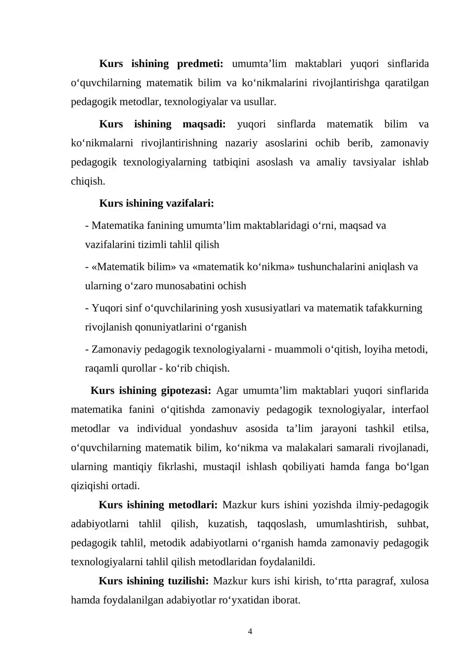 Umumta’lim maktablari yuqori sinflarida matematika o‘qitishda o‘quvchilarni matematik bilim va ko‘nikmalarini rivojlantirish 4