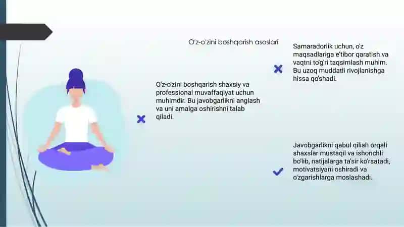 O'z o'zini boshqarish va samaradorlik uchun javobgarlik 4
