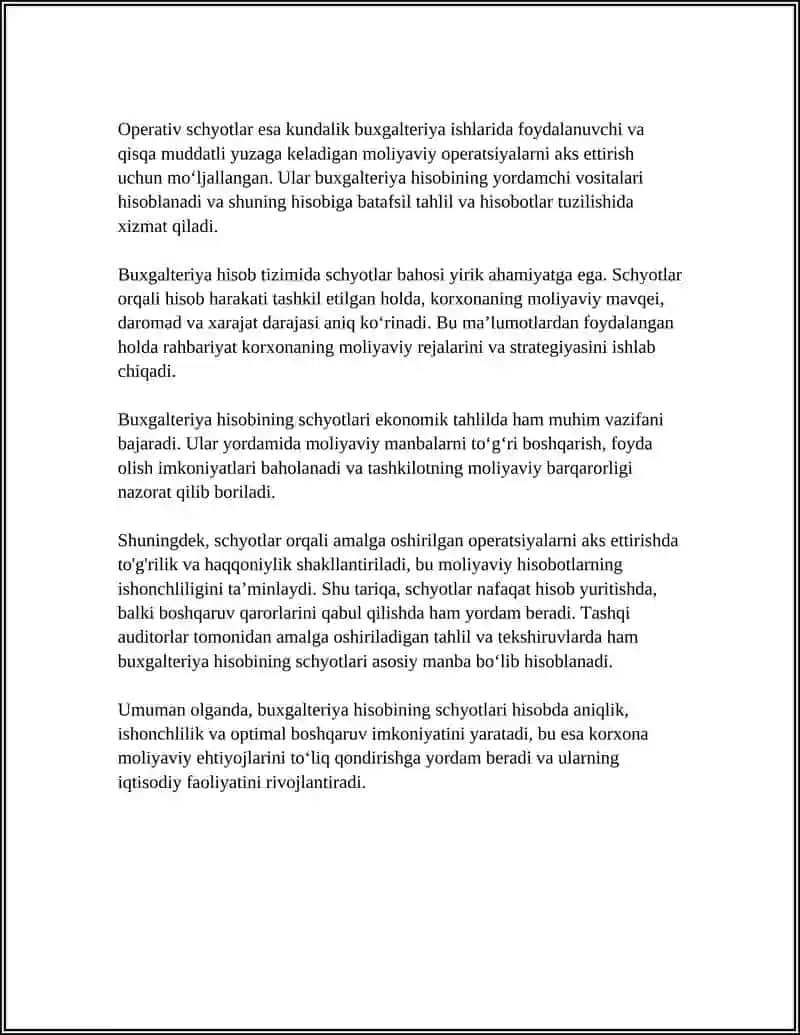 Buxgalteriya Hisobining Schyotlari va Ularning Tuzilishi 4