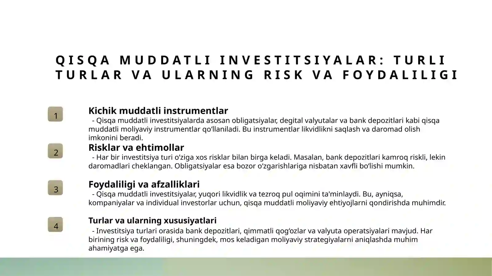 Qisqa muddatli moliyaviy investitsiya 4