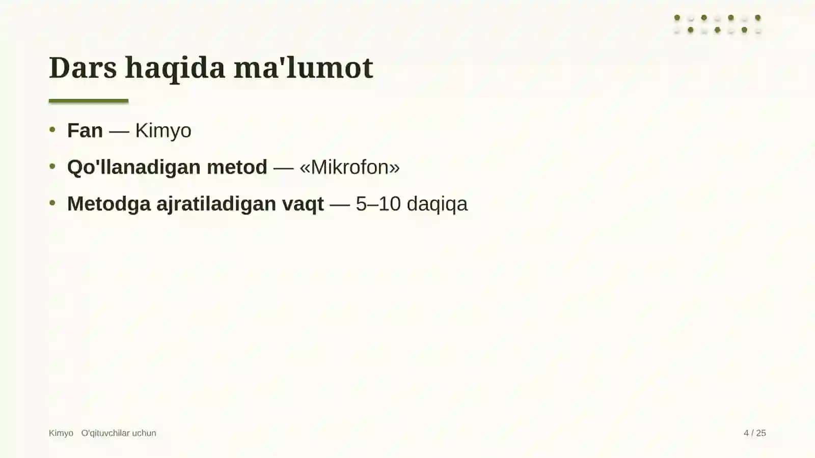 kimyo darslarida mikrofon metodidan foydalanish 4995 4