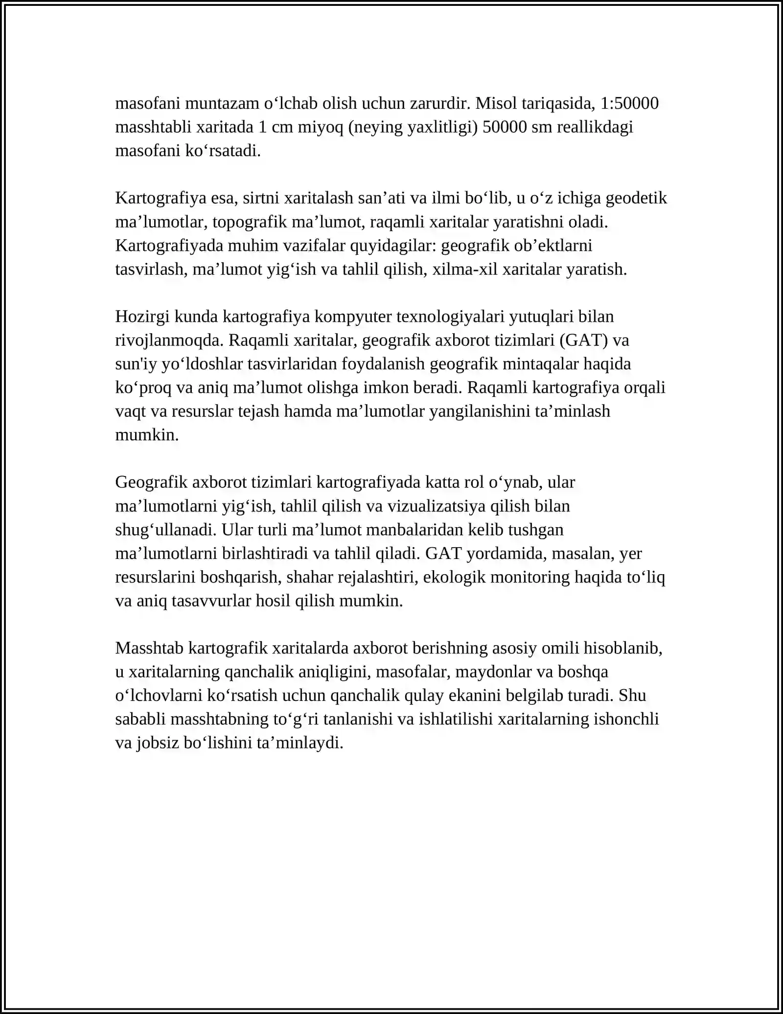 Masshtab va kartografiya 4