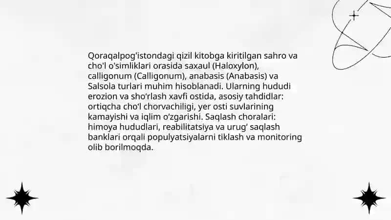Qoraqalpog'istondagi qizil kitobga kiritilgan õsimliklar 4