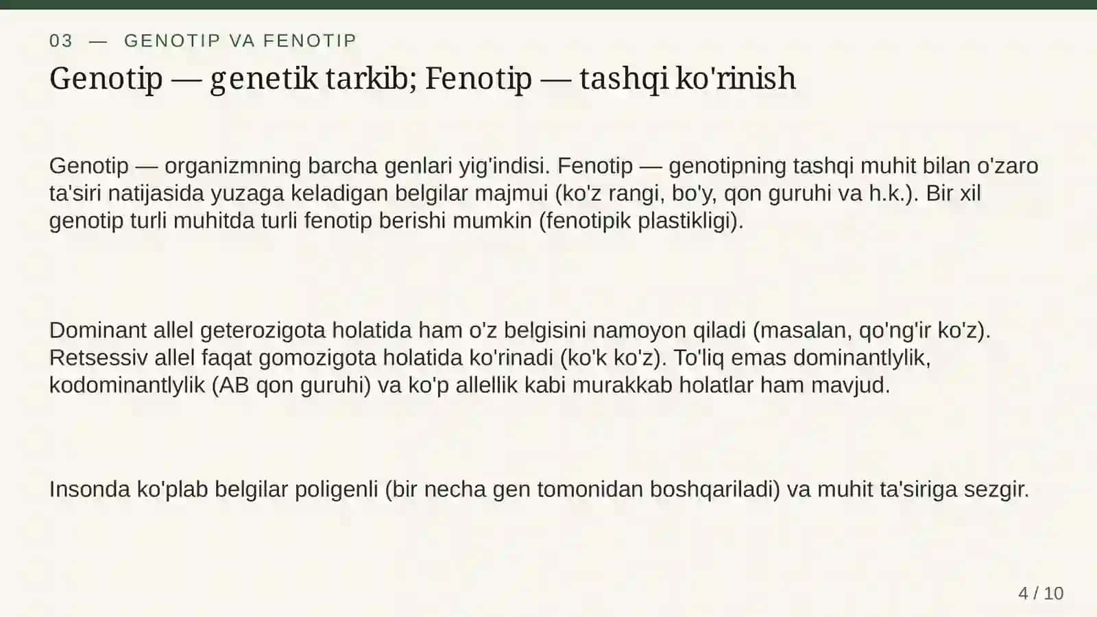 Inson genetikasi va irsiyat 4
